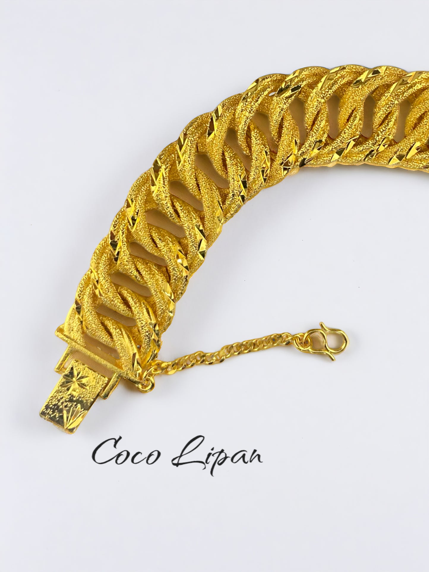 24K Gold Plated Bracelet Centipede Width 2cm