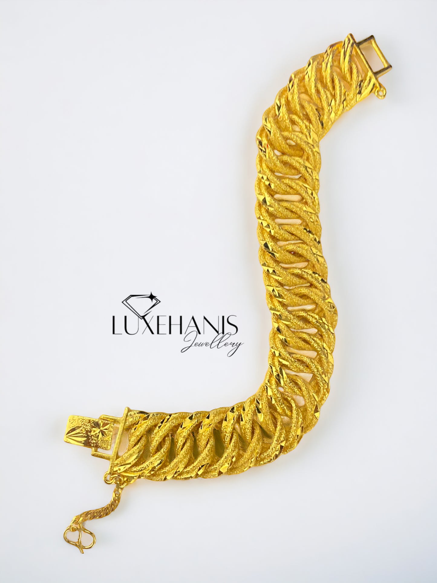 24K Gold Plated Bracelet Centipede Width 2cm