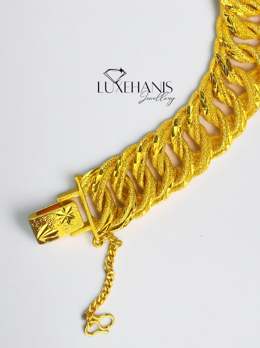 24K Gold Plated Bracelet Centipede Width 2cm